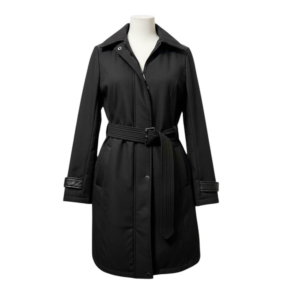 Michael‎ Kors Woman's XS Trench Coat Belted Jacket Removable Hood
